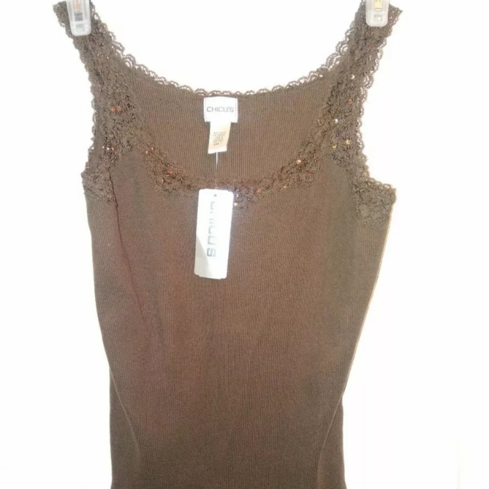 Chico's Apparel Sugar Oth Tnk Coffee Top